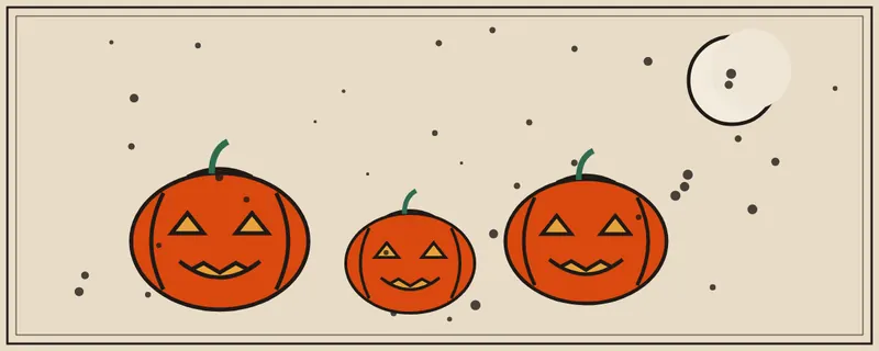 Calabazas talladas bajo la luna para el mes de los disfraces, octubre